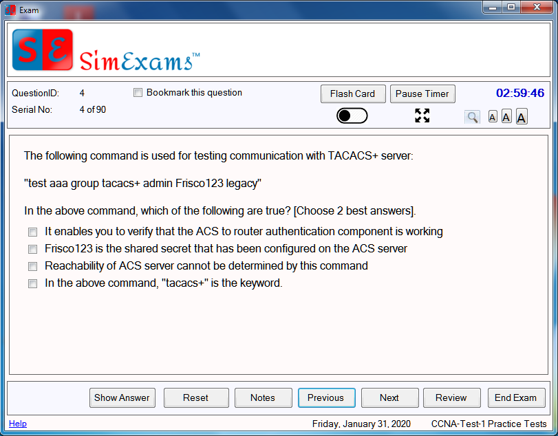 Exam Engine - Questions