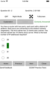 Cisco CCENT 100-105 Practice Test iOS App Img 8