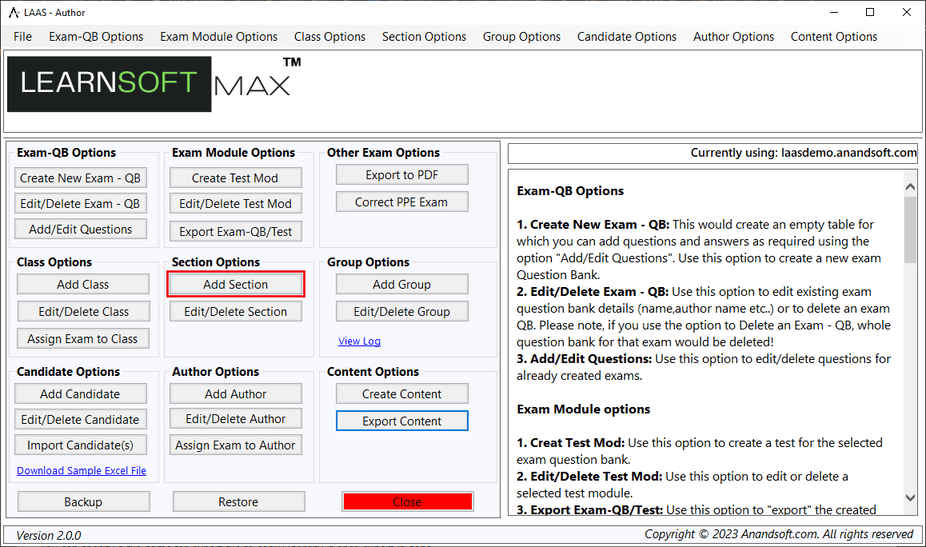 Exam engine help images