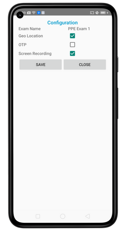 Exam screen 1