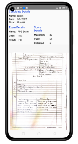 Exam screen 1